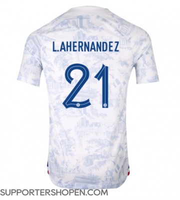 Frankrike Lucas Hernandez #21 Borta Matchtröja VM 2022 Kortärmad